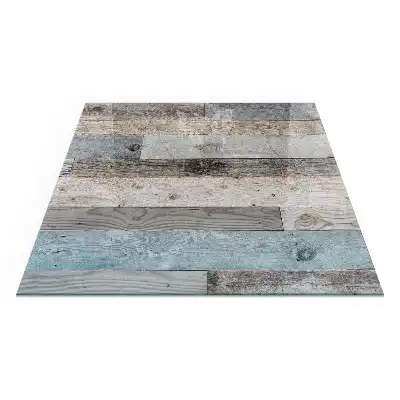Placă de protecție pătrată pentru sobă cu design de scânduri în diverse nuanțe