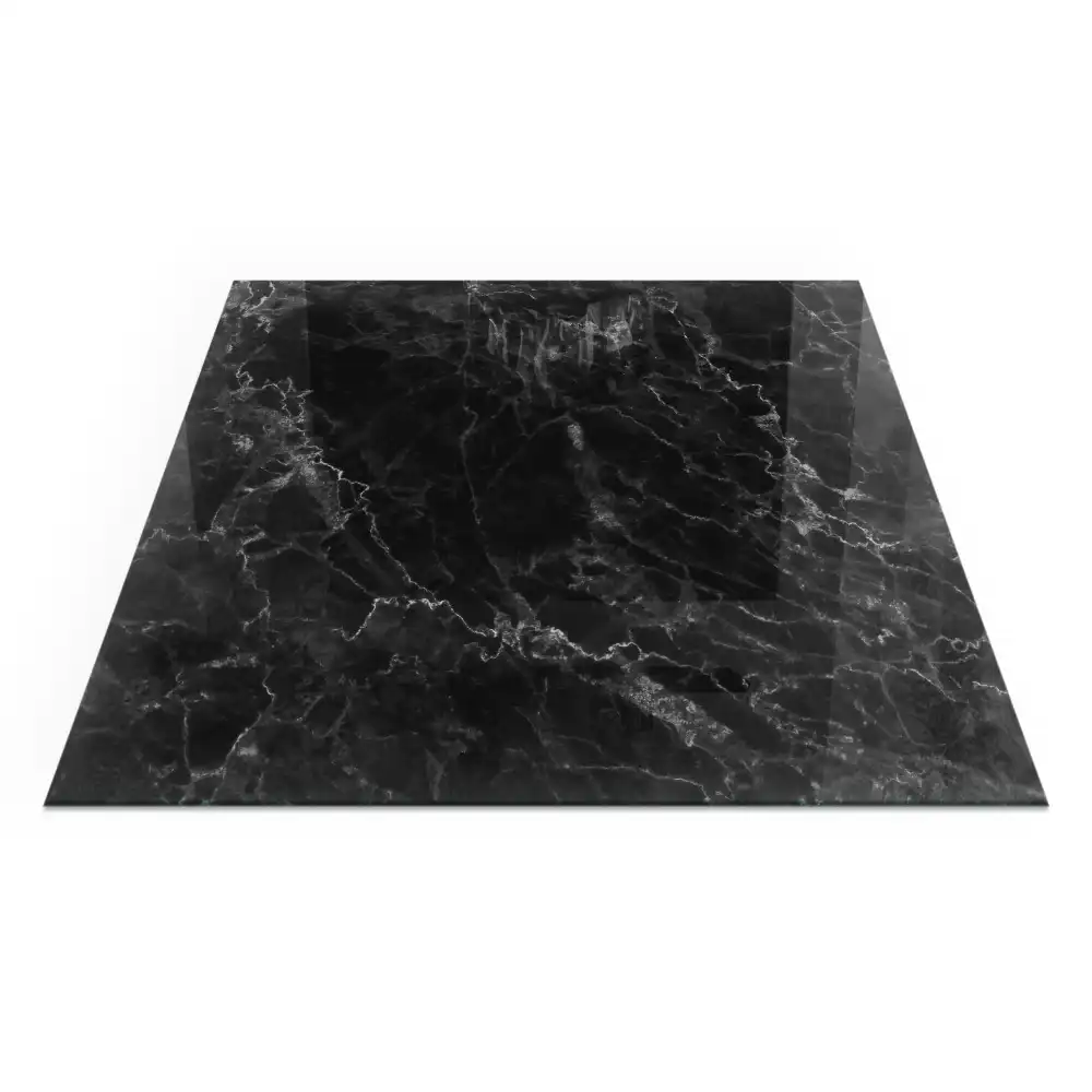 Placă de protecție pătrată sub sobă cu model elegant de marmură