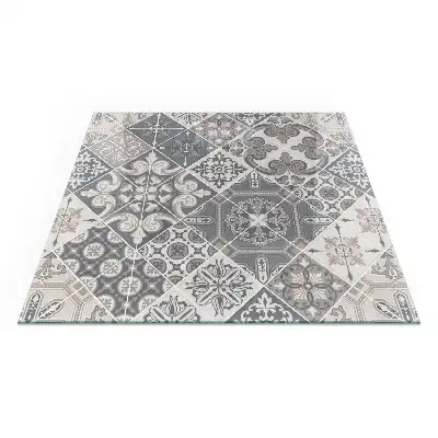 Placă de sticlă pătrată pentru șemineu cu model decorativ mozaic