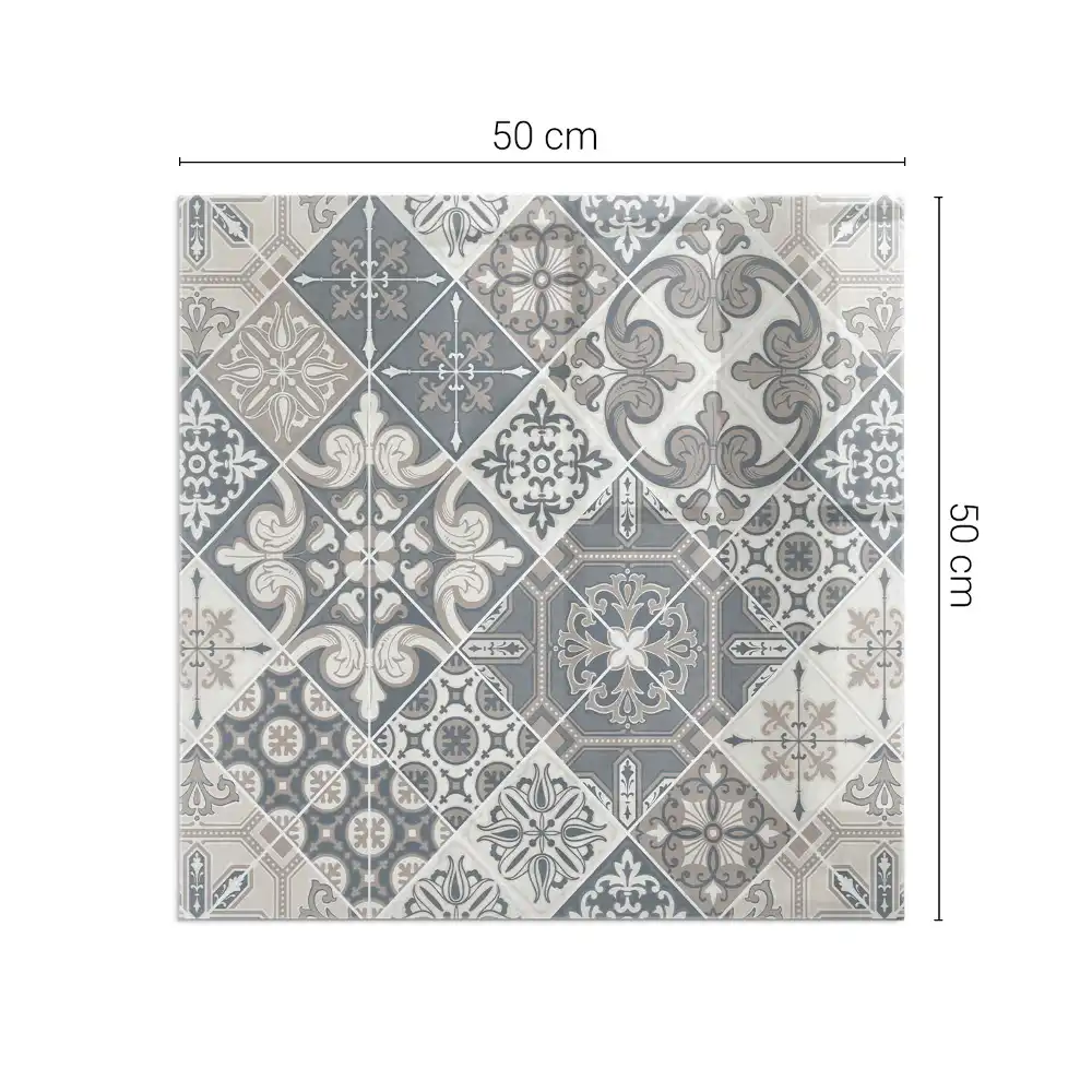 Placă de sticlă pătrată pentru șemineu cu model decorativ mozaic