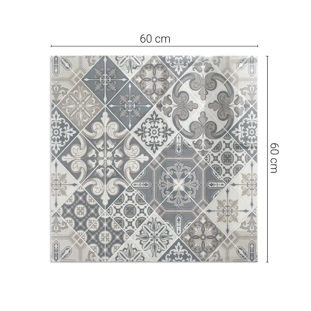 Placă de sticlă pătrată pentru șemineu cu model decorativ mozaic