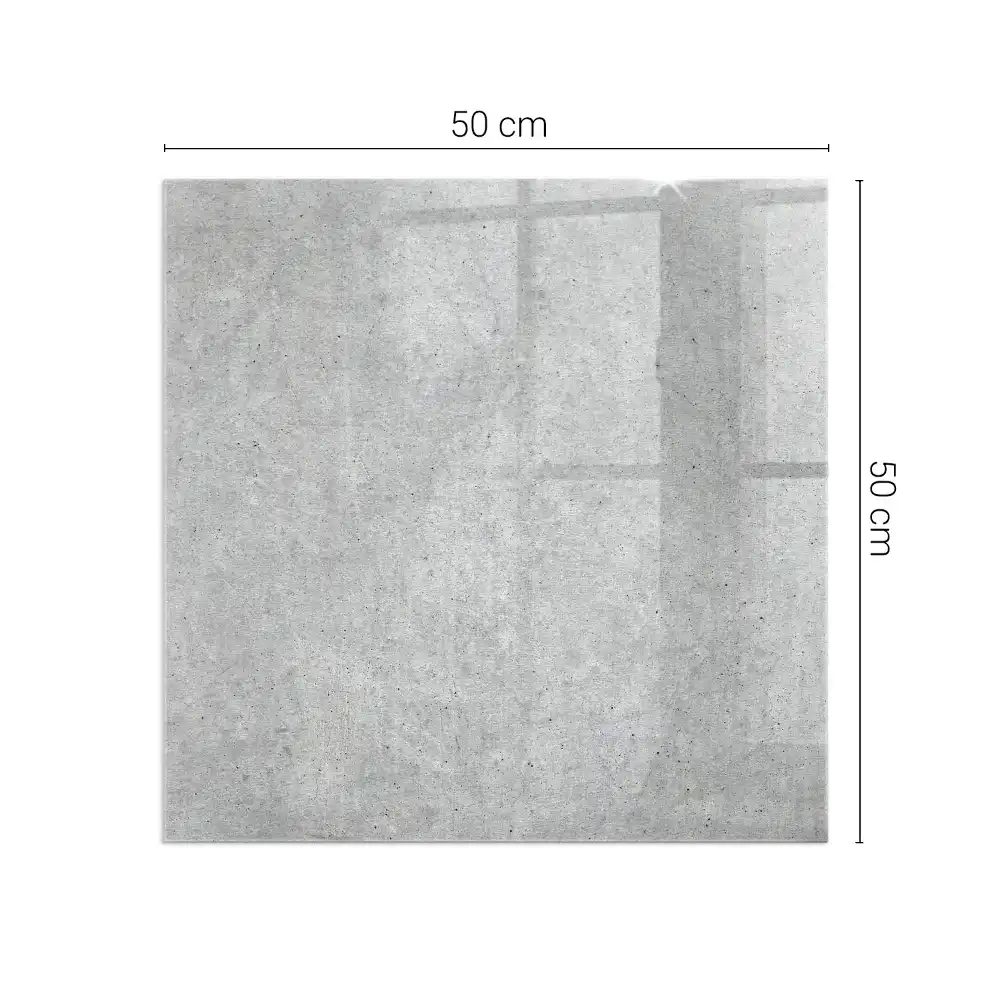 Sticlă pătrată pentru șemineu cu textură de beton brut