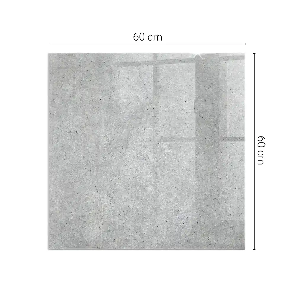 Sticlă pătrată pentru șemineu cu textură de beton brut