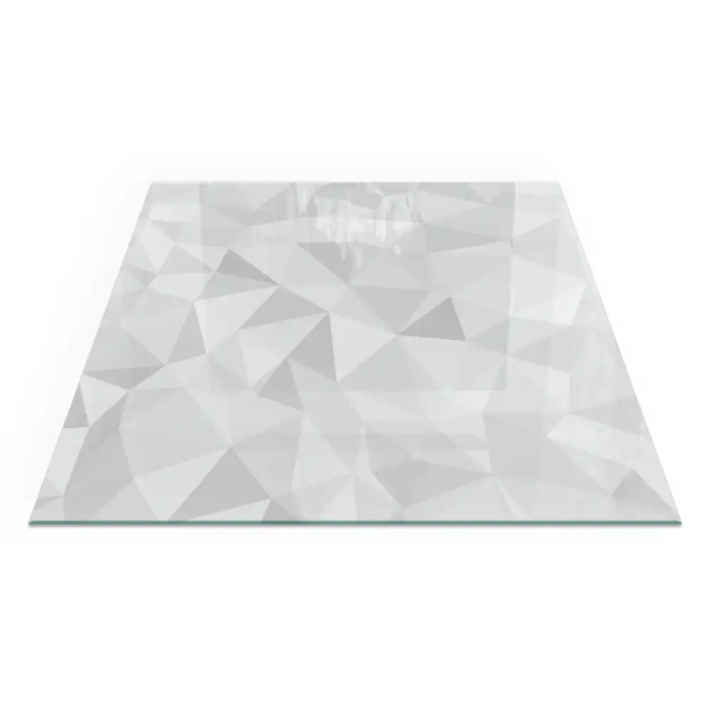 Placă de sticlă pentru șemineu cu model geometric abstract