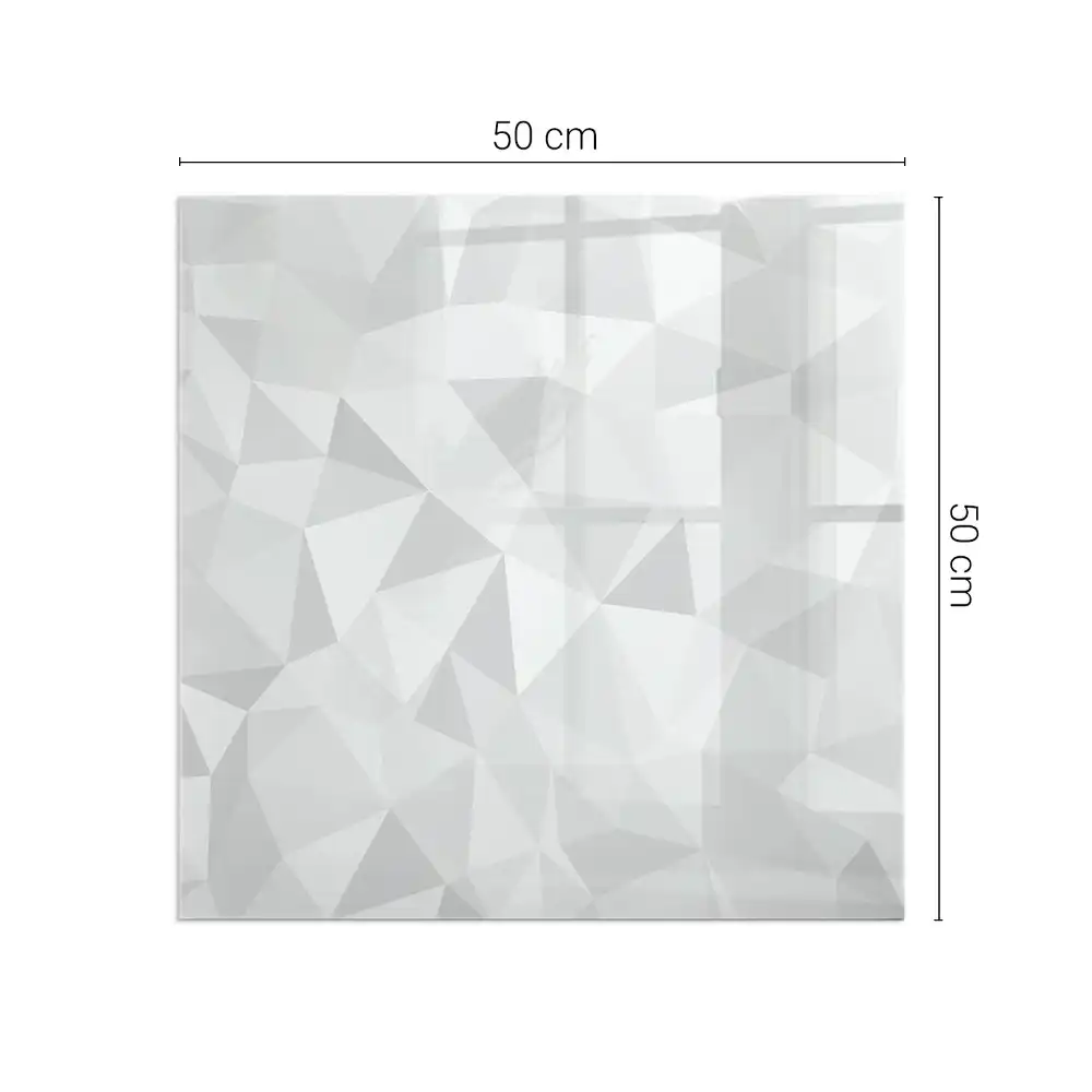 Placă de sticlă pentru șemineu cu model geometric abstract