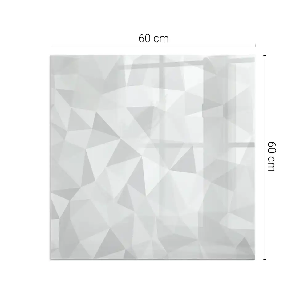 Placă de sticlă pentru șemineu cu model geometric abstract