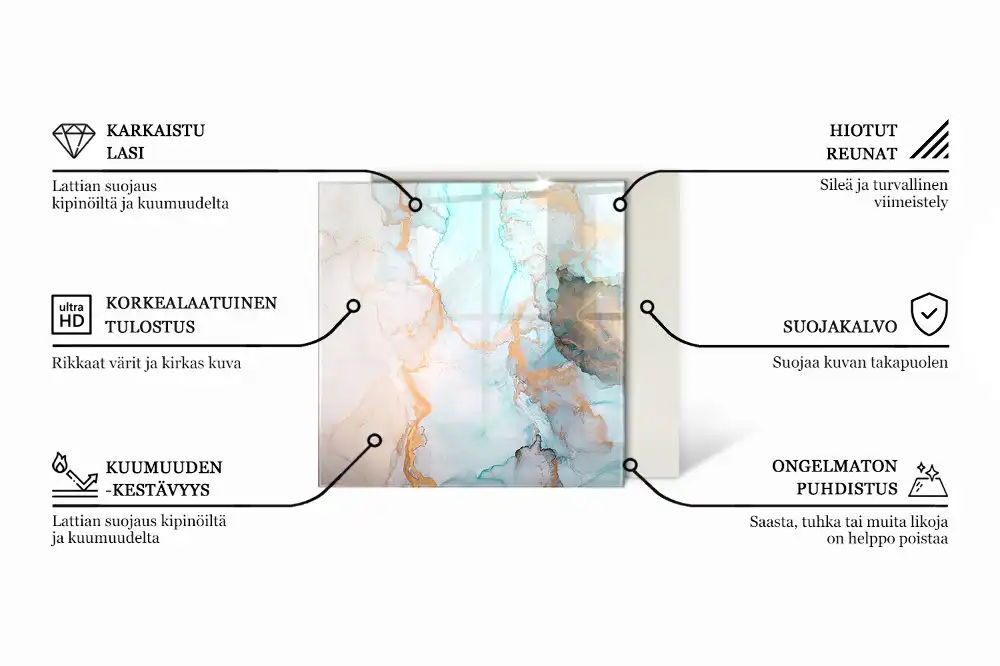 Placă de sticlă pătrată pentru șemineu cu aspect de scânduri din lemn natural