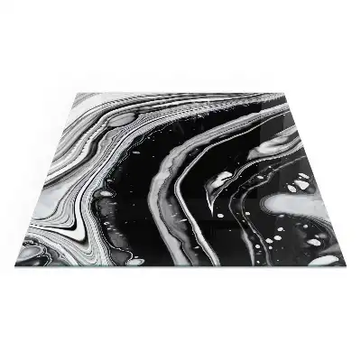 Placă de protecție pătrată pentru sobă cu model abstract de valuri și linii