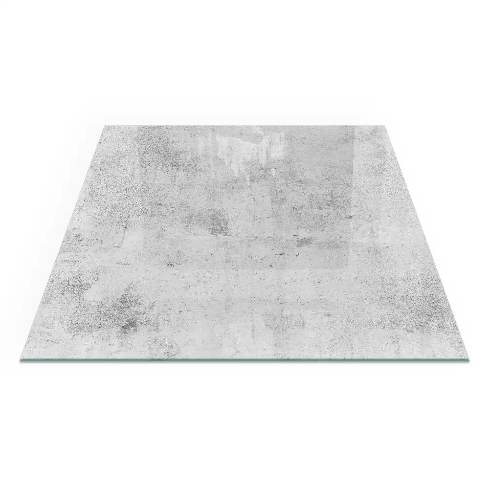 Placă de sticlă pătrată pentru șemineu cu textură de beton brut