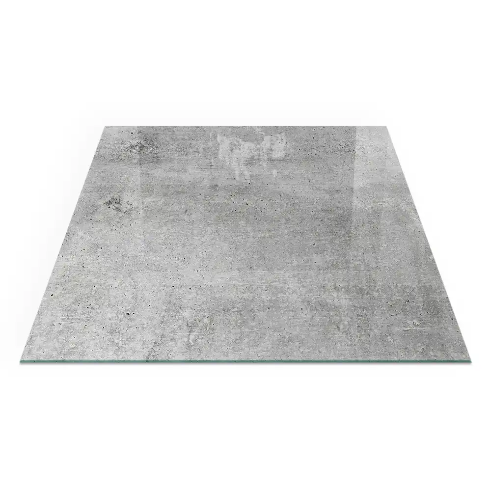 Placă de protecție pătrată pentru șemineu cu aspect de beton brut