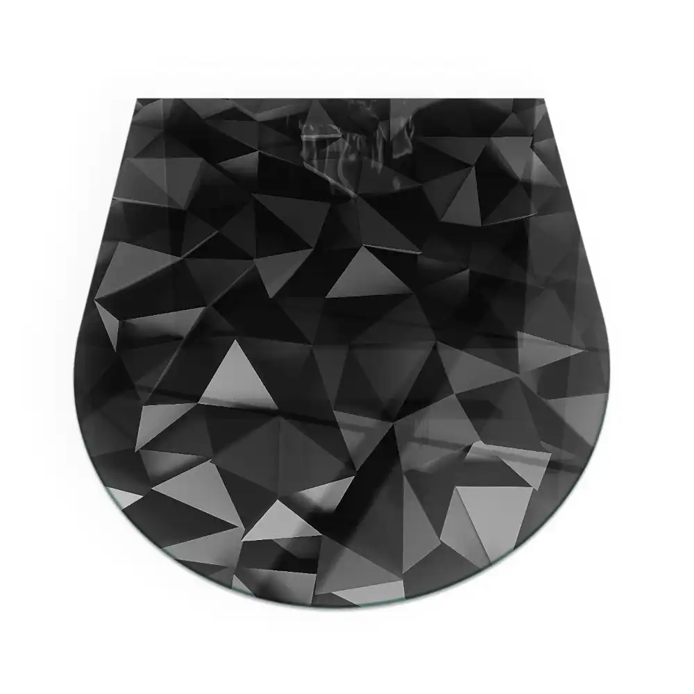 Placă de protecție din sticlă securizată sub sobă cu design geometric tridimensional
