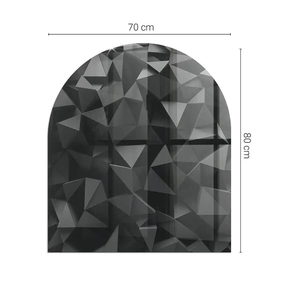 Placă de protecție din sticlă securizată sub sobă cu design geometric tridimensional