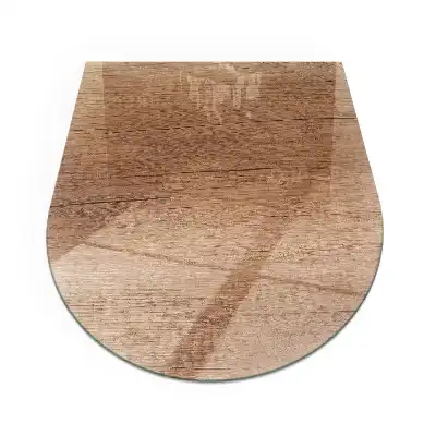 Placă de protecție pentru șemineu semiovală cu aspect de lemn natural