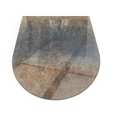 Placă de sticlă pentru șemineu în formă semiovală cu textură abstractă