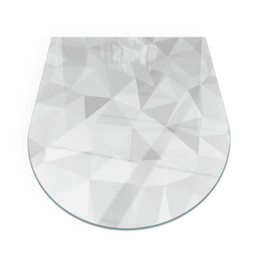 Placă de sticlă semiovală pentru șemineu cu model geometric abstract