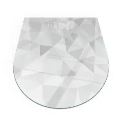 Placă de sticlă semiovală pentru șemineu cu model geometric abstract