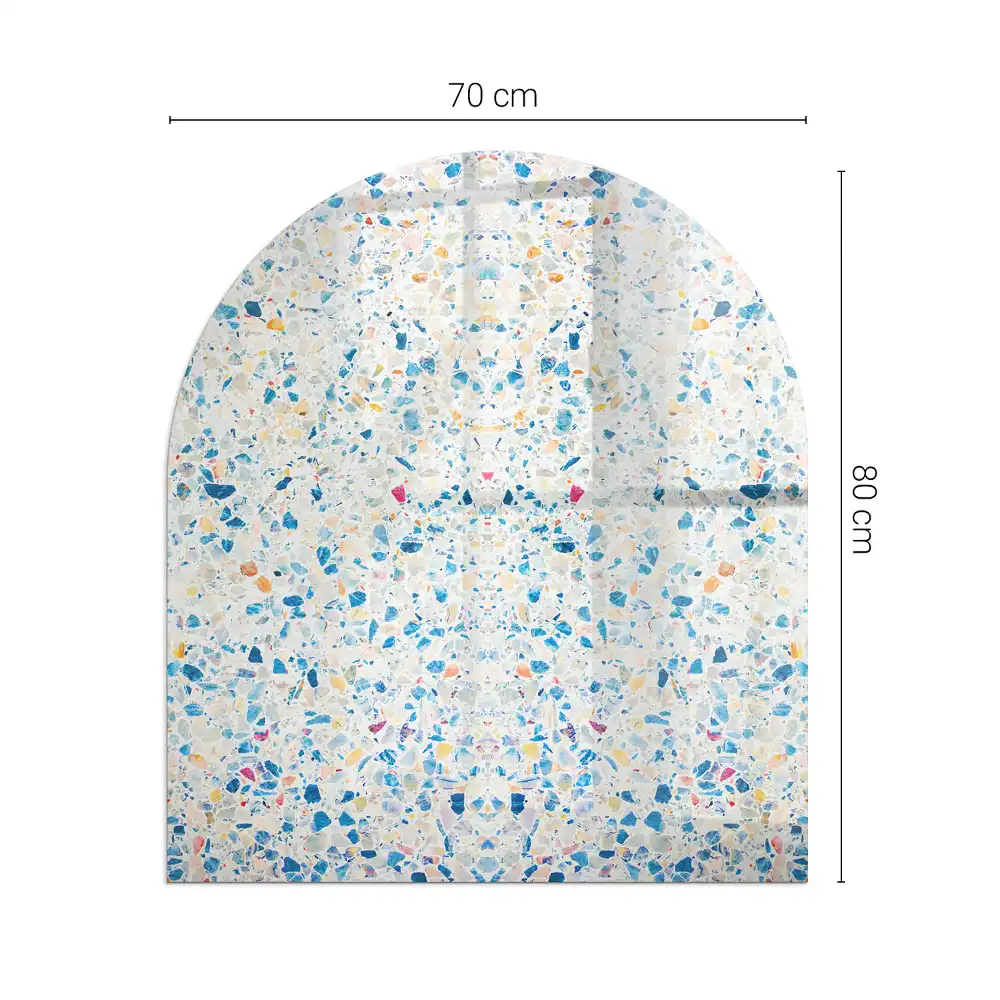 Placă de protecție pentru șemineu semiovală cu textură abstractă