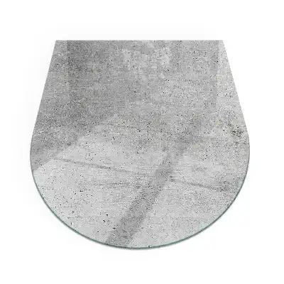 Placă de sticlă semiovală pentru șemineu cu textură de beton brut