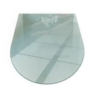 Placă de protecție din sticlă securizată sub sobă model marmură semiovală