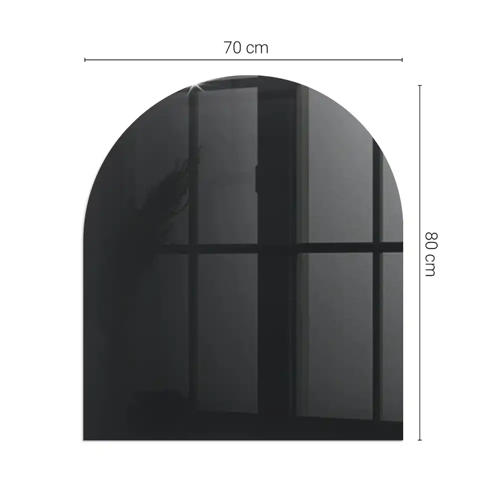 Placă din sticlă securizată de protecție pentru sobă formă semiovală culoare neagră