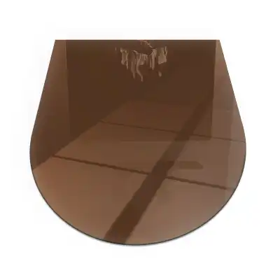 Placă de protecție din sticlă securizată sub sobă, formă semiovală, culoare maro