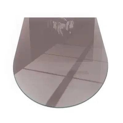 Placă de protecție din sticlă securizată sub sobă în formă semiovală culoare bej