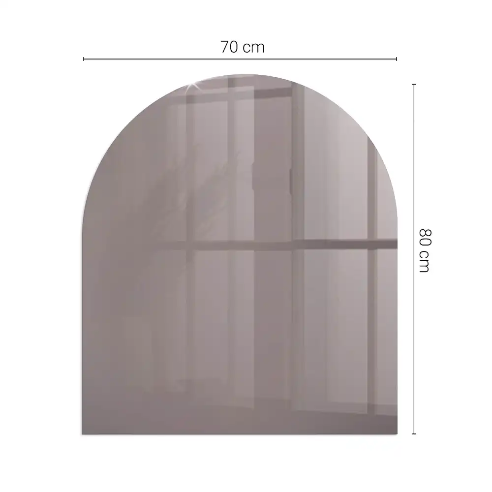 Placă de protecție din sticlă securizată sub sobă în formă semiovală culoare bej