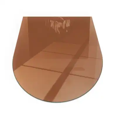 Sticlă securizată de protecție sub sobă, formă semiovală, culoare maro