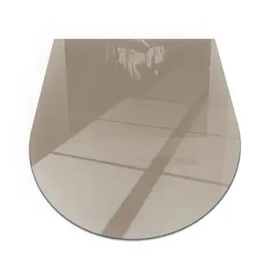 Placă de sticlă semiovală pentru șemineu de culoare maro