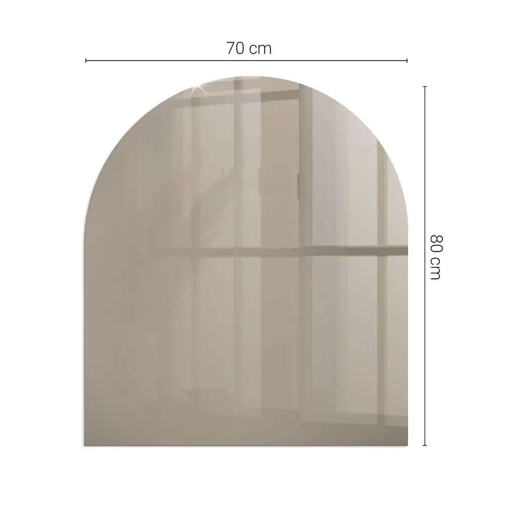 Placă de sticlă semiovală pentru șemineu de culoare maro
