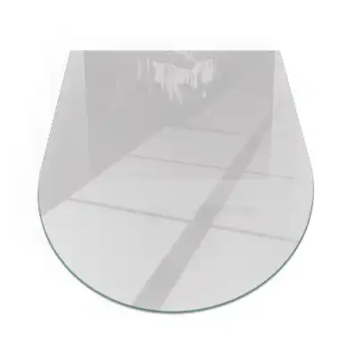 Placă de protecție semiovală pentru șemineu de culoare gri