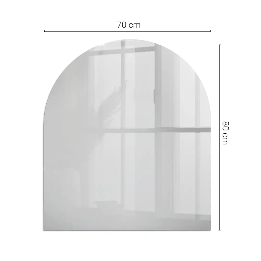 Placă de protecție semiovală pentru șemineu de culoare gri