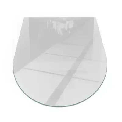 Placă de sticlă semiovală pentru șemineu de culoare gri