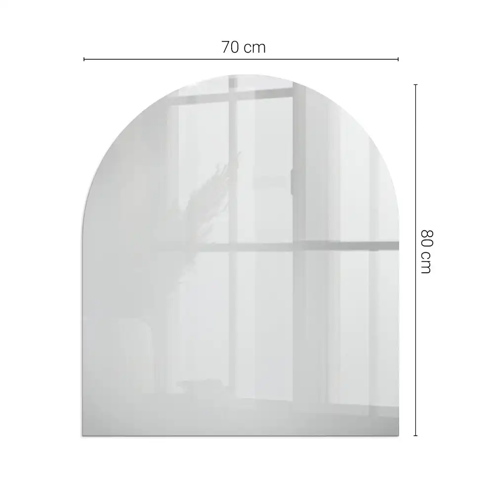 Placă de sticlă semiovală pentru șemineu de culoare gri
