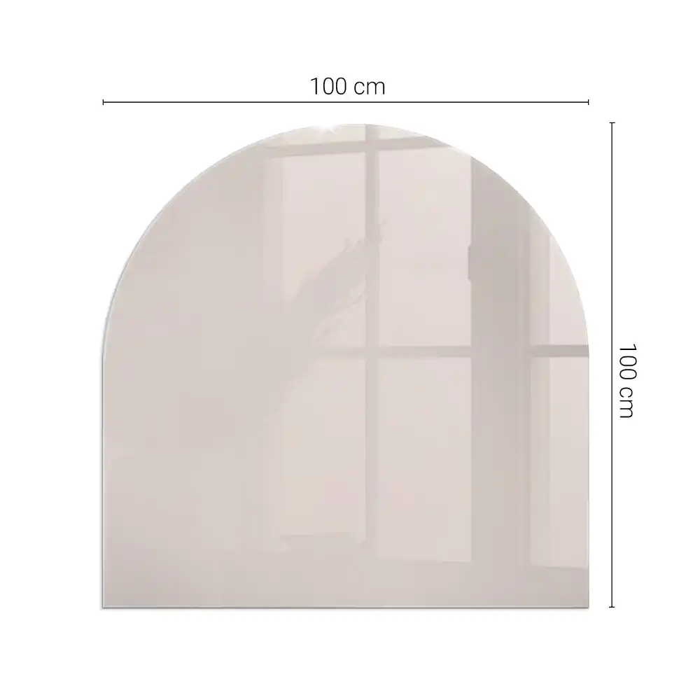 Placă de protecție din sticlă securizată sub sobă formă semiovală culoare roz pal