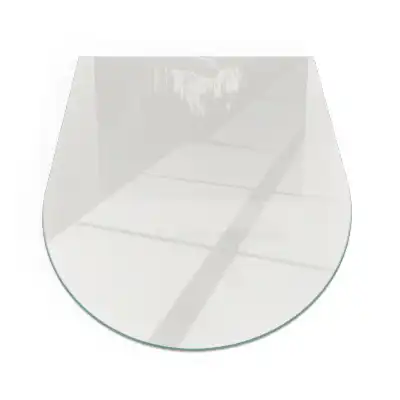 Placă de protecție din sticlă securizată sub sobă, formă semiovală, culoare gri