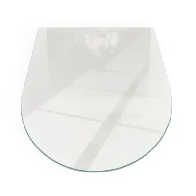 Placă de protecție semiovală pentru șemineu, culoarea fildeș