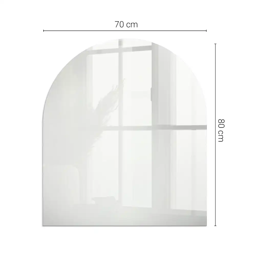 Placă de protecție semiovală pentru șemineu, culoarea fildeș