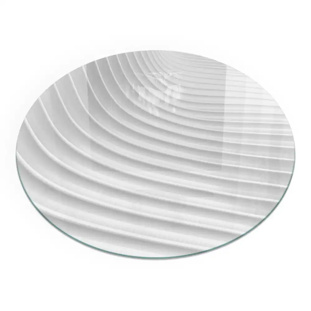 Placă de protecție rotundă pentru șemineu cu model de linii ondulate delicate