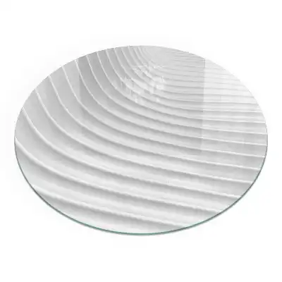 Placă de protecție rotundă pentru șemineu cu model de linii ondulate delicate