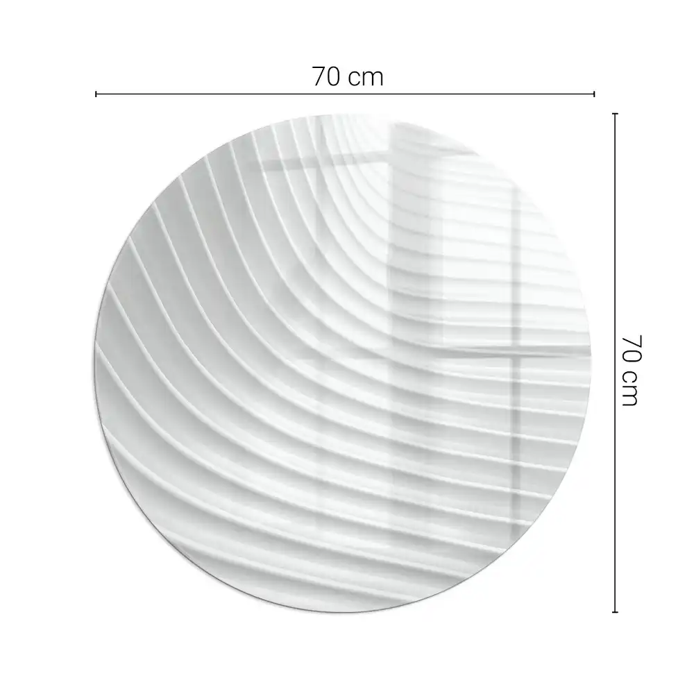 Placă de protecție rotundă pentru șemineu cu model de linii ondulate delicate