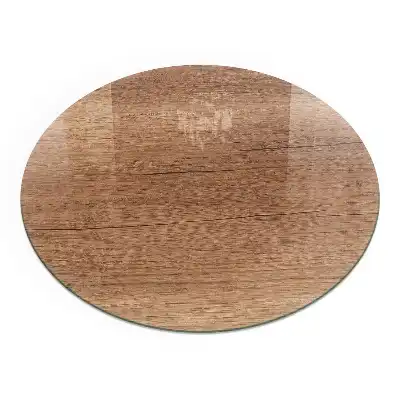 Placă de protecție rotundă pentru șemineu cu aspect de lemn natural