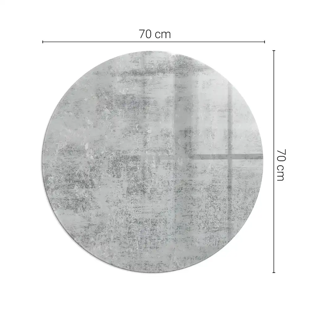 Placă de protecție rotundă pentru șemineu cu textură abstractă