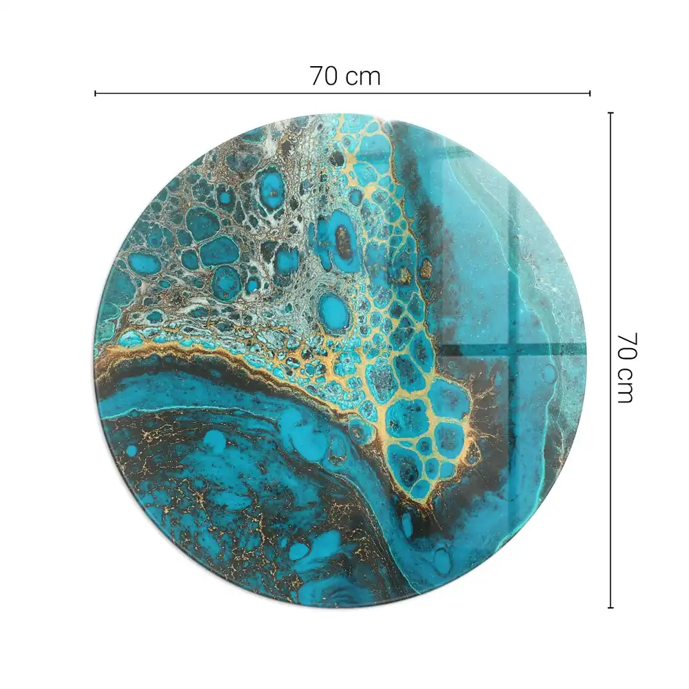 Placă de protecție din sticlă securizată sub sobă cu model abstract organic
