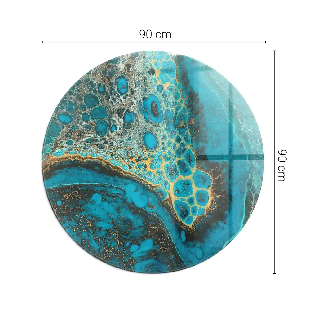 Placă de protecție din sticlă securizată sub sobă cu model abstract organic
