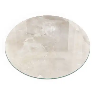 Placă de protecție rotundă din sticlă securizată pentru sobă cu aspect de marmură naturală