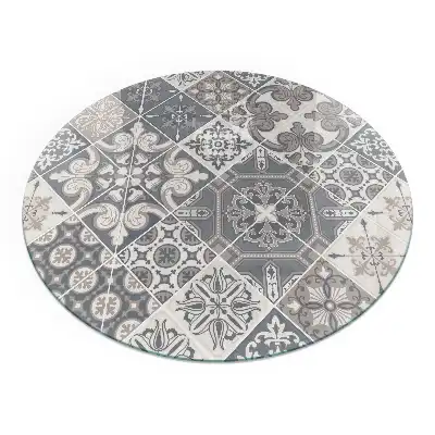 Placă de protecție rotundă pentru șemineu cu model decorativ de mozaic