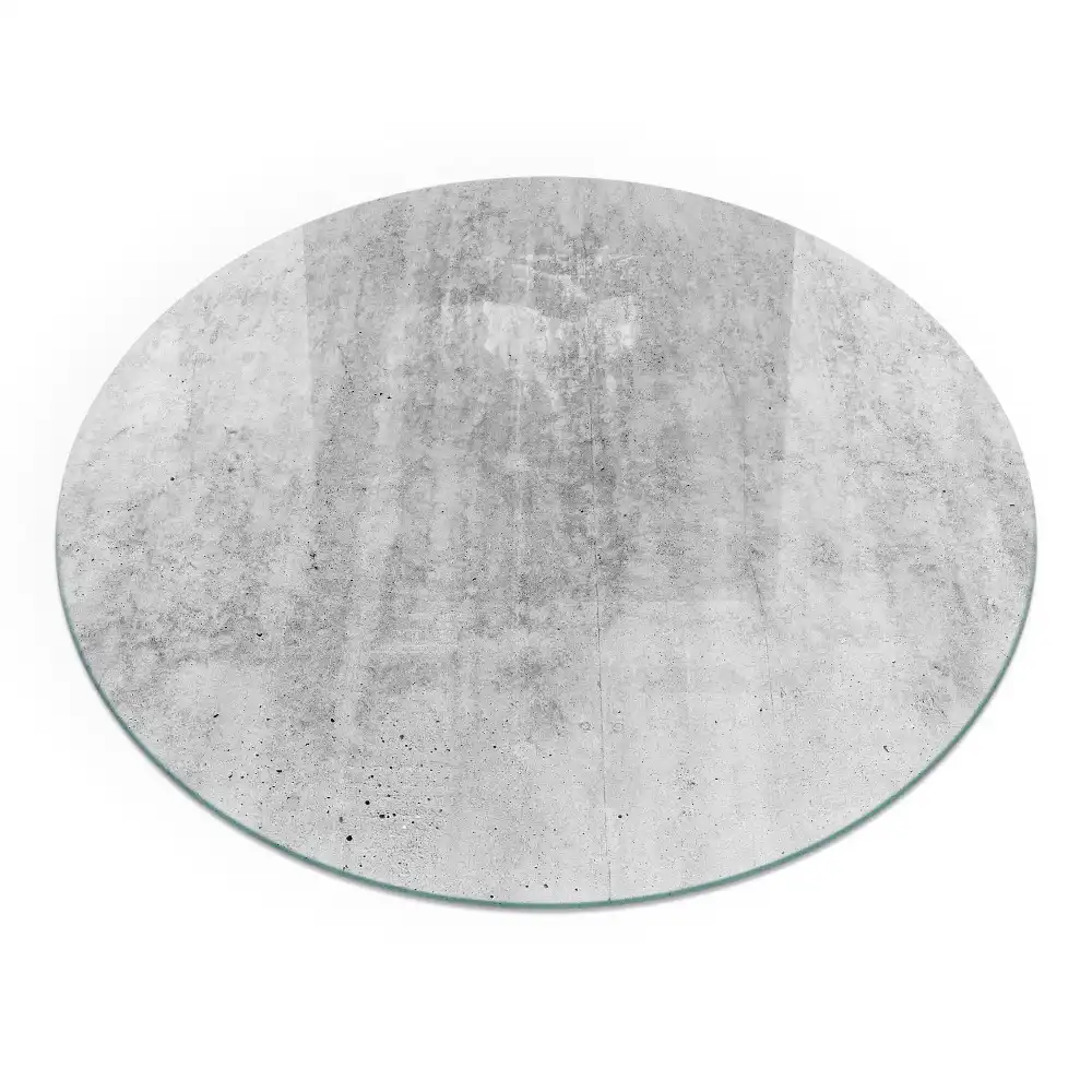 Sticlă securizată de protecție sub sobă rotundă cu textură de beton brut