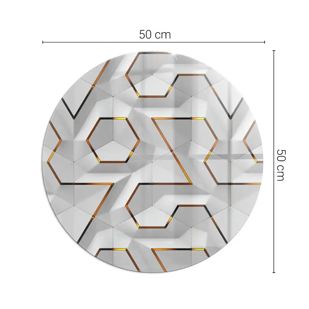 Placă de protecție din sticlă securizată pentru sobă cu model geometric 3D