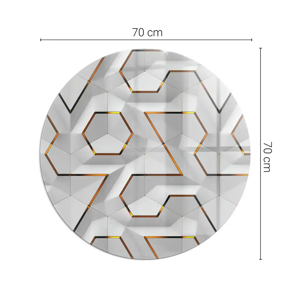 Placă de protecție din sticlă securizată pentru sobă cu model geometric 3D